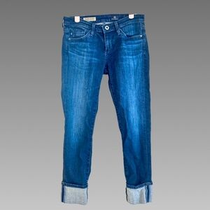 AG Adriano Goldschmied “The Stevie Cuffed Petite” Cropped Jeans‎ Sz 23